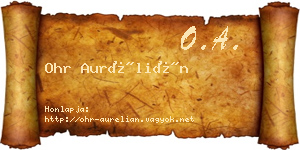 Ohr Aurélián névjegykártya